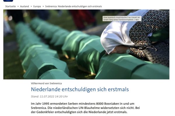 Tagesschau über Srebrenica: Niederlande teilweise verantwortlich